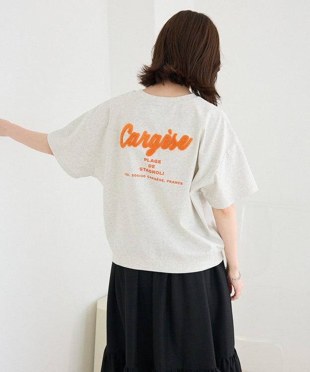 Green Parks さがら刺繍Ｔシャツ Oatmeal