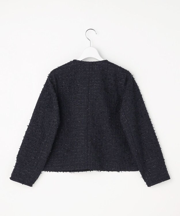 ANY SIS L リボンヤーンライトツイード ジャケット ネイビー