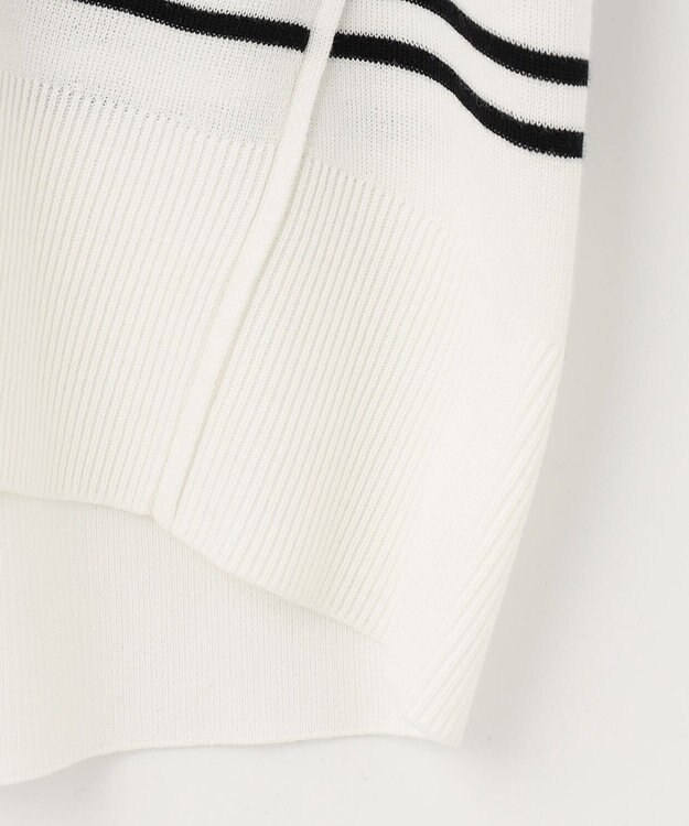 自由区 【XSサイズ～/洗える/セット着用可】ドライコットンハイゲージVネック ニット ホワイト系1