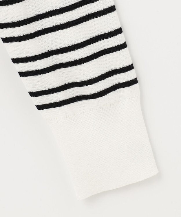 自由区 【XSサイズ～/洗える/セット着用可】ドライコットンハイゲージVネック ニット ホワイト系1