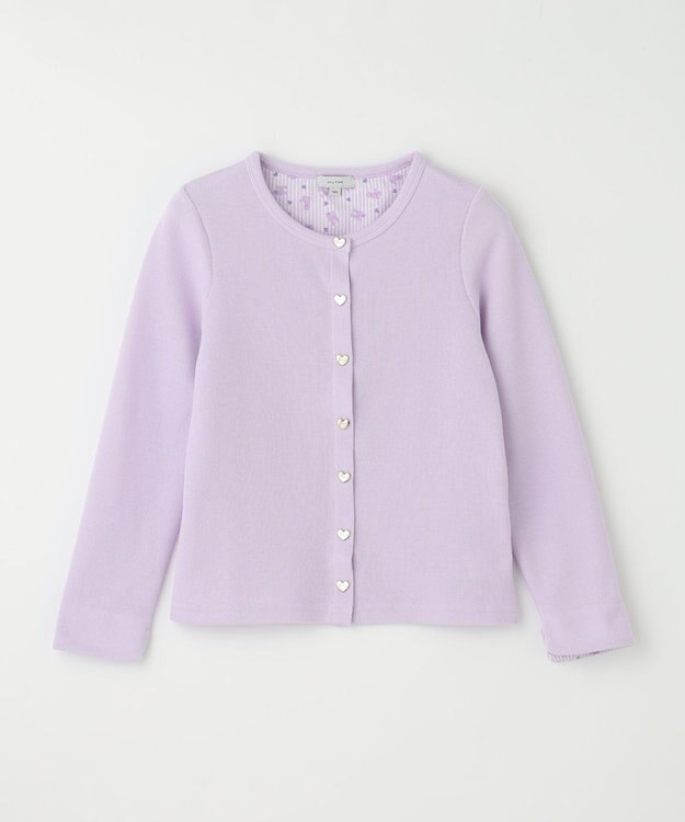ANY KIDS スナップボタン フレンチ カーディガン ラベンダー