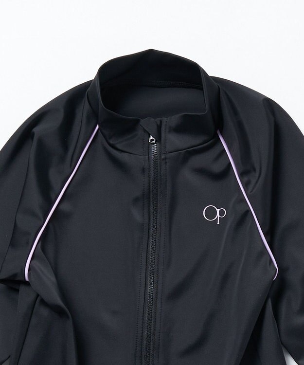 OP／FILA 【Ocean Pacific】スクールラッシュガード ブラック×パープル