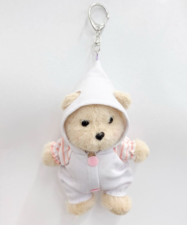 WEGO フードサロペくまちゃんぬいぐるみキーホルダー ライトパープル