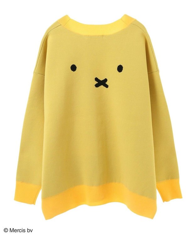 Green Parks Ｍｉｆｆｙ／フェイスジャガードニットカーディガン Yellow