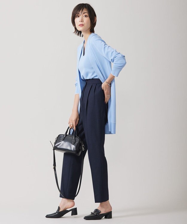 ICB 【洗える】 シンセティックフルニードル カーディガン サックスブルー系