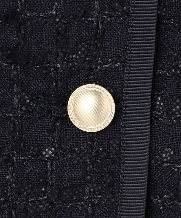 ANY SIS L リボンヤーンライトツイード ジャケット ネイビー