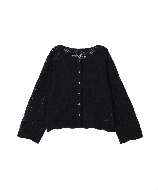 AMERICAN HOLIC クロシェニットカーディガン Black