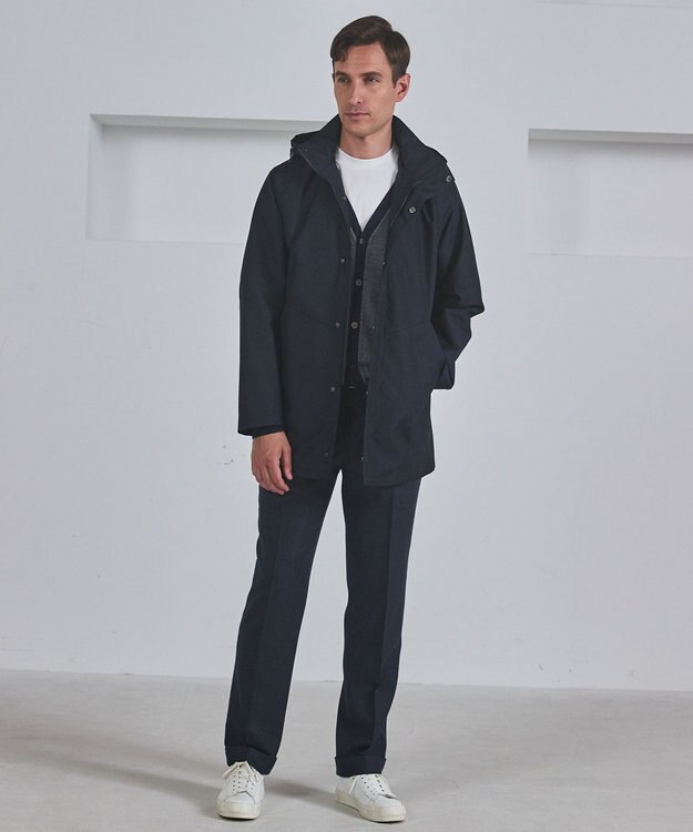 GOTAIRIKU 【綿100％】カバーネック ドレスTシャツ_ロング ホワイト系