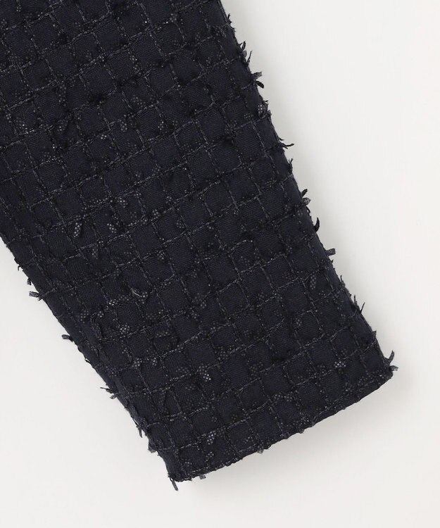 ANY SIS L リボンヤーンライトツイード ジャケット ネイビー