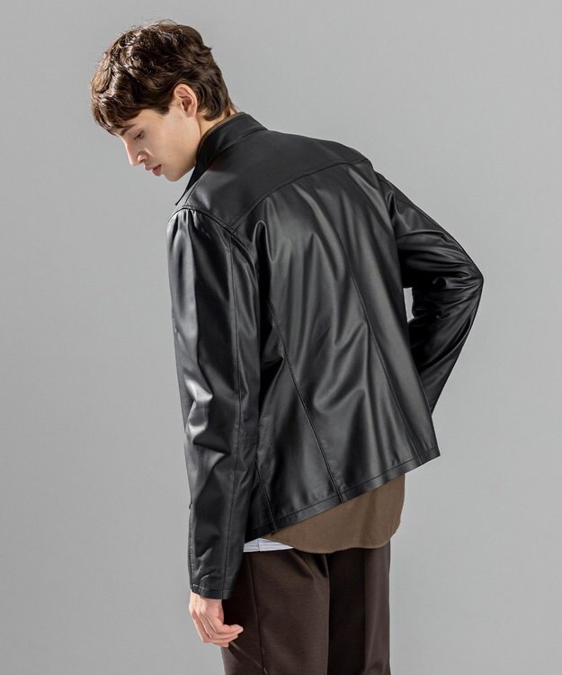 JOSEPH HOMME ライトラムナッパレザー　シングルライダース ブラック系