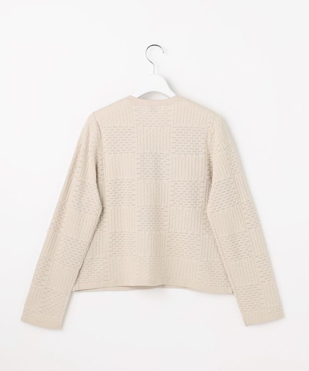 J.PRESS LADIES L ジャガード ニット ジャケット ベージュ系