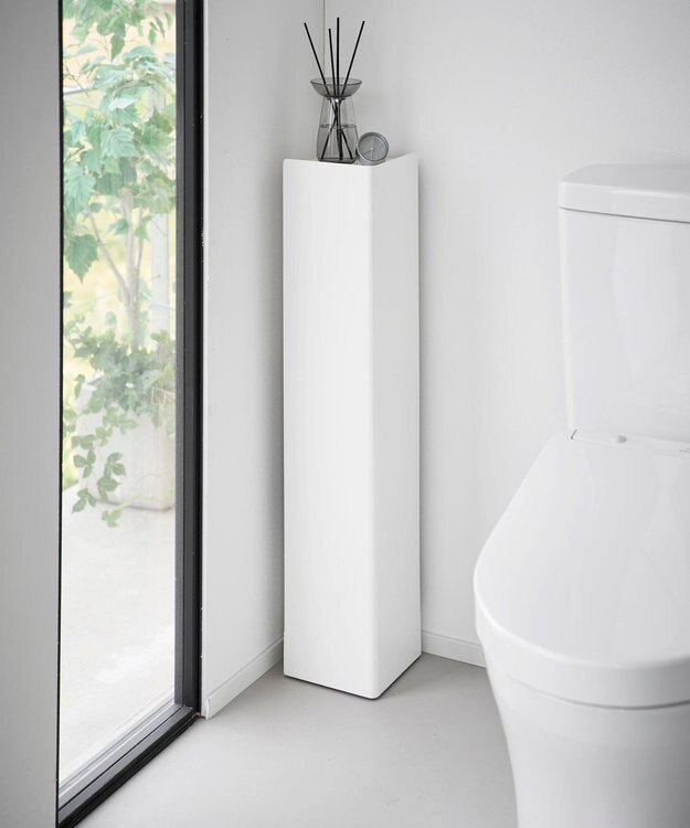 tower キャスター付きスリムトイレラック タワー ホワイト ホワイト