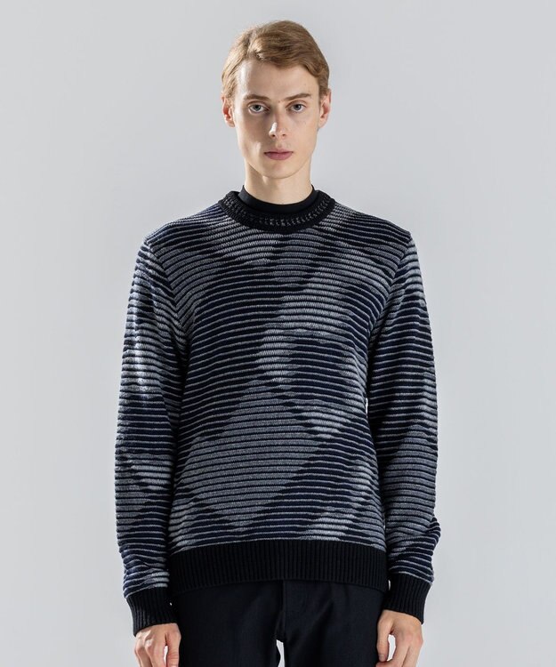 JOSEPH HOMME モロッカンブラインドジャガード　クルーネックニット ブラック系5