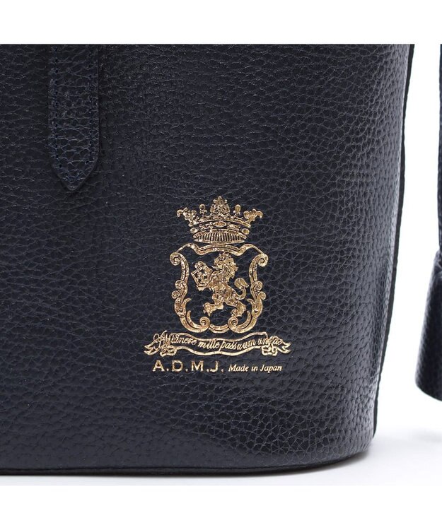A.D.M.J. 【牛革】バケットトート18cm(Dカン＋) NAVY