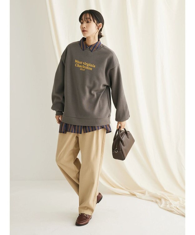 CRAFT STANDARD BOUTIQUE 綿ピーチ綺麗シルエットパンツ Beige