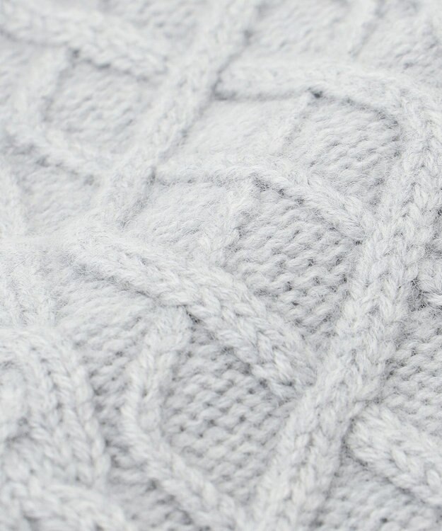 J.PRESS LADIES 【WEB限定・洗える】VICTORIAアランニット ネックウォーマー ライトグレー系