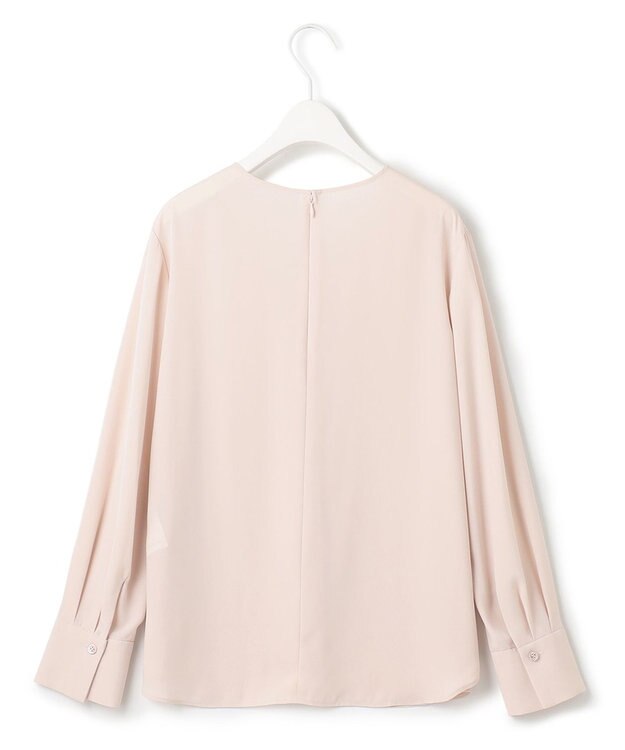 ICB 【洗える】BackSatinAmunzen フリルブラウス ピンク系