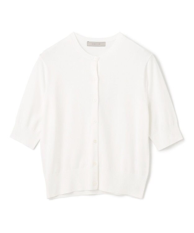 UNFILO 【接触冷感/UVケア/抗菌防臭】スゴ機能 ハーフスリーブカーディガン オフ