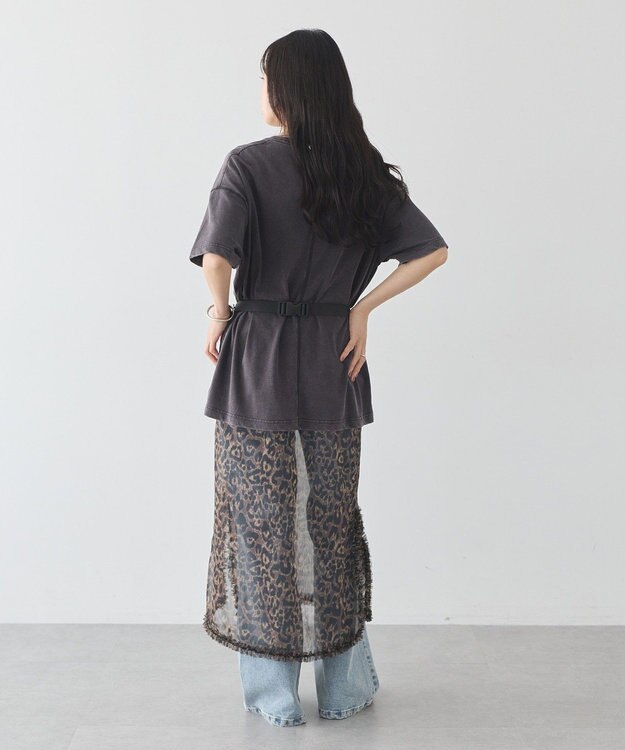 earth music&ecology レイヤードスカート(Long) Leopard