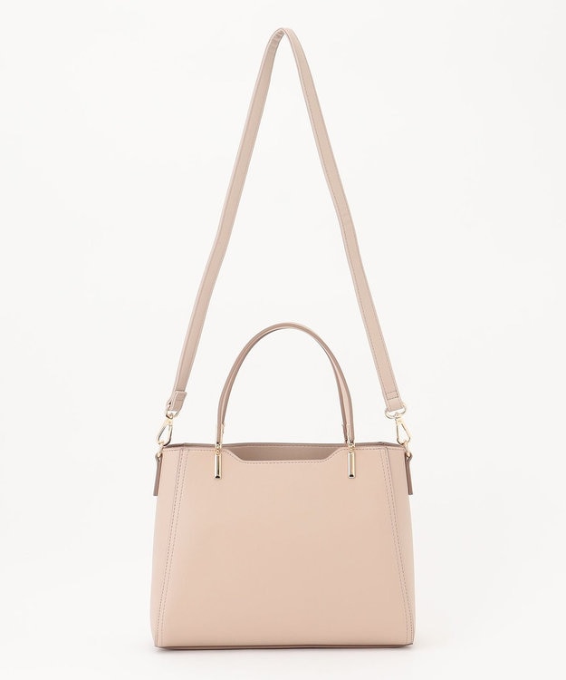 ANY SIS 【2WAY】スクエアミディトート バッグ ベージュ