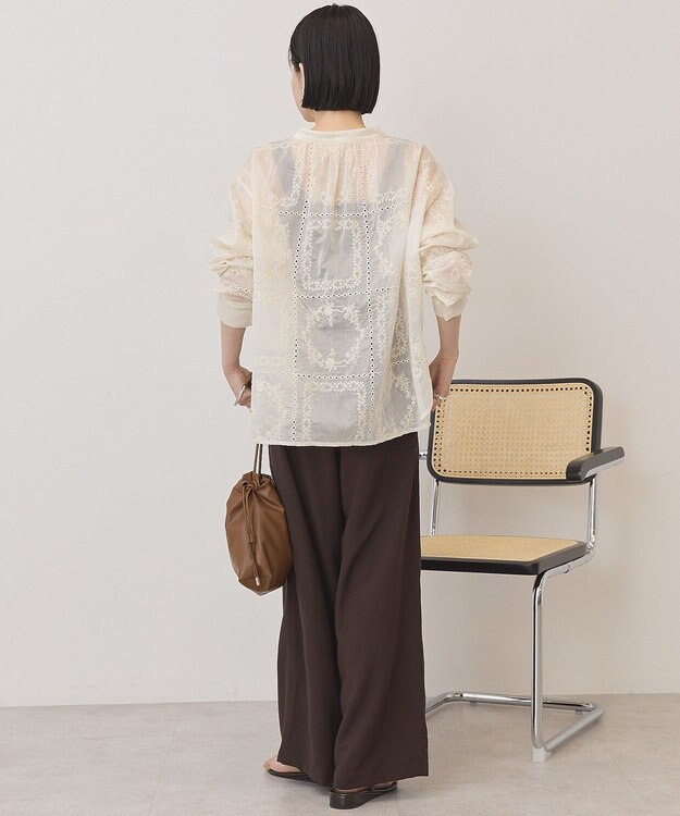 AMERICAN HOLIC スキッパーレースブラウス Off White