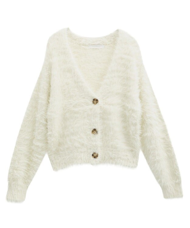 Green Parks ・Ｐｅｔｉｔ　Ｆｌｅｕｒ　シャギーニットカーディガン Off White