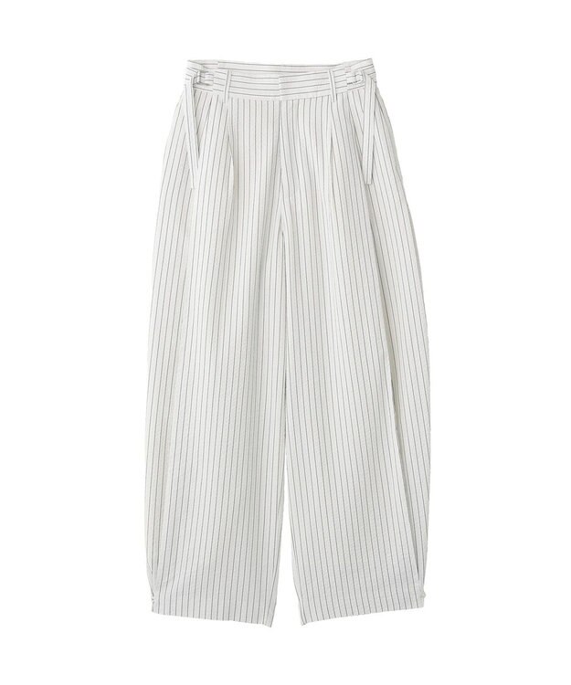 CRAFT STANDARD BOUTIQUE ベルトデザインワイドパンツ Stripe White