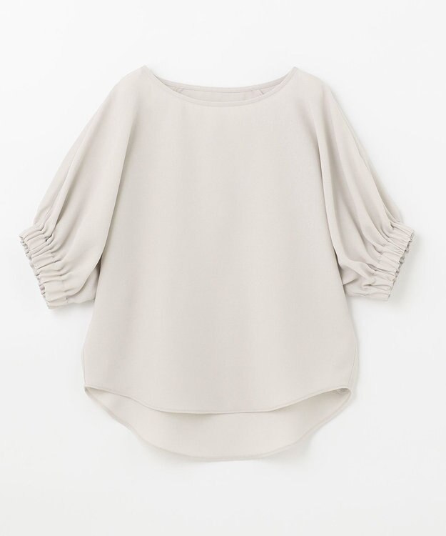 ANY 【洗える】デザインスリーブとろみ ブラウス グレージュ