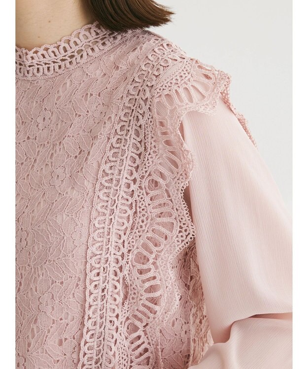 Green Parks ・Ｐｅｔｉｔ　Ｆｌｅｕｒ　イロイロレースブラウス Pink