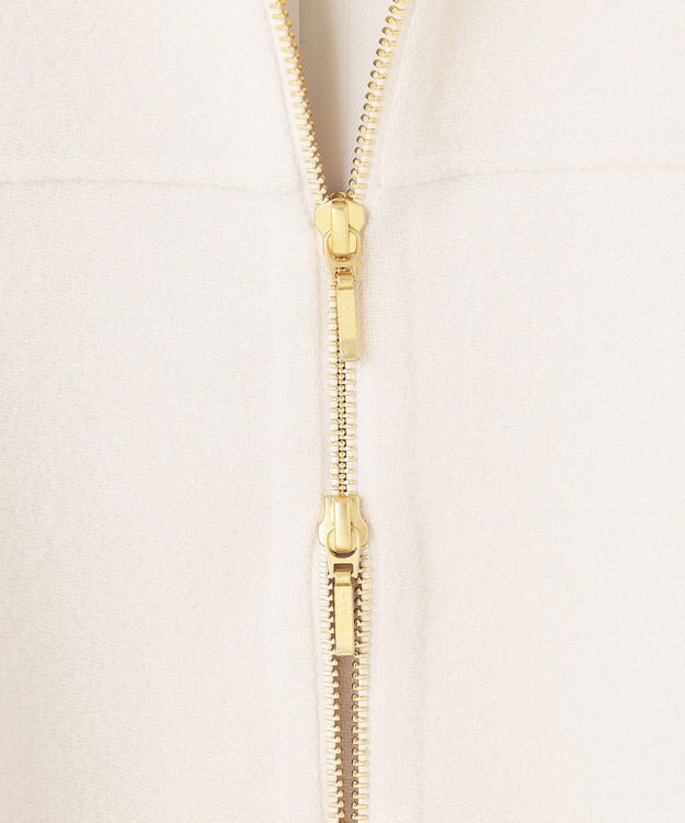 23区 L ウールライトリバー ノーカラー ショートコート ベージュ系