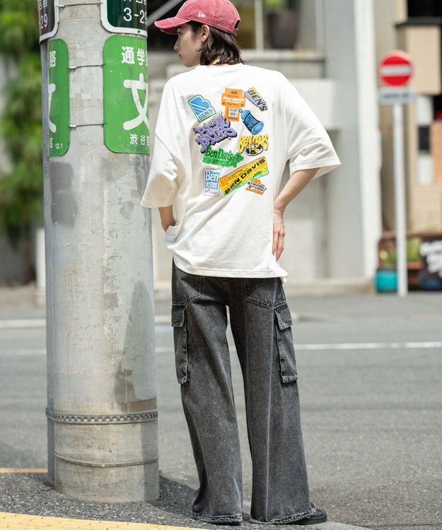 WEGO 【ユニセックス着用ITEM/SMLサイズ展開】別注BENDAVISクールタッチグラフィックT（SS） ホワイト