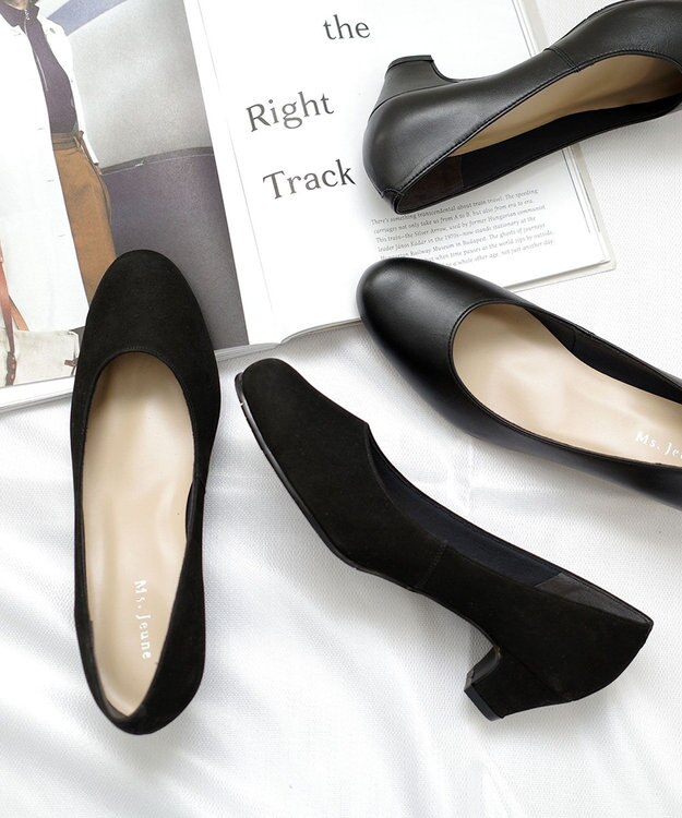 Pointer 日本製 ラウンドトゥパンプス ブラック(ヌバック)