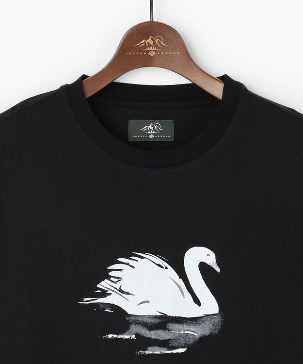 JOSEPH ABBOUD MOUNTAIN 【テーム・ヤルヴィモチーフ】プレーティング天竺 ロングTシャツ ブラック×スワン