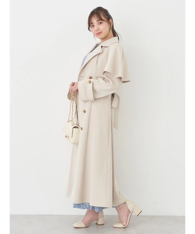 earth music&ecology ２ＷＡＹケープトレンチコート Light Beige