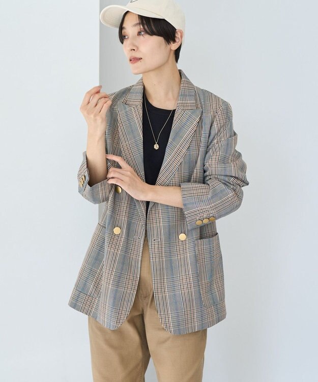 AMERICAN HOLIC Ｗボタンテーラードジャケット Check