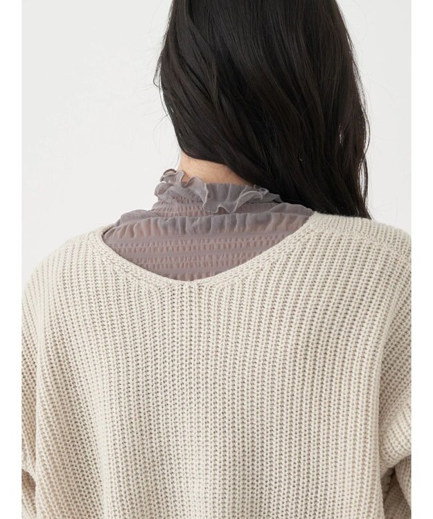 earth music&ecology ツイストデザインニット Ivory