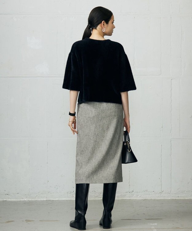 自由区 L 【カタログ掲載】シェニールボンディング ニット ブラック