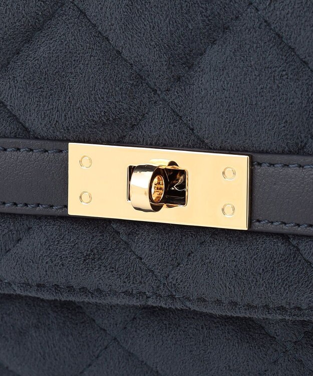 23区 スエード キルティング ショルダーバッグ ダルブルー系