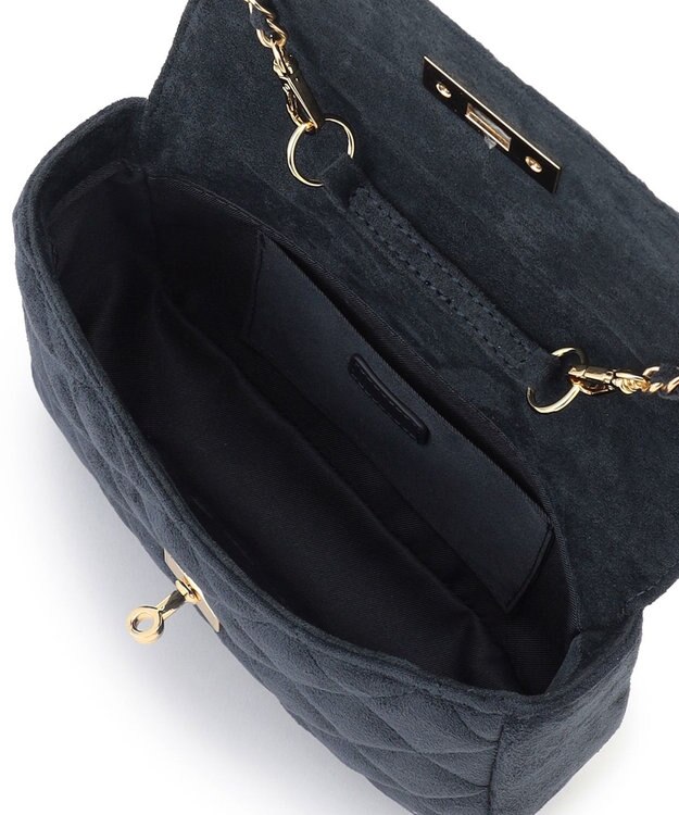 23区 スエード キルティング ショルダーバッグ ダルブルー系