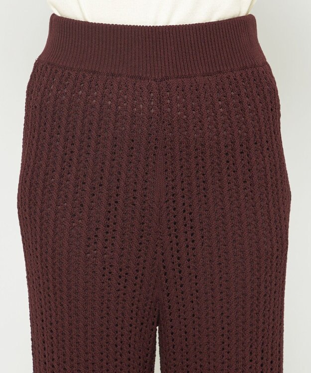 uncrave シースルーケーブルニット パンツ ブラウン