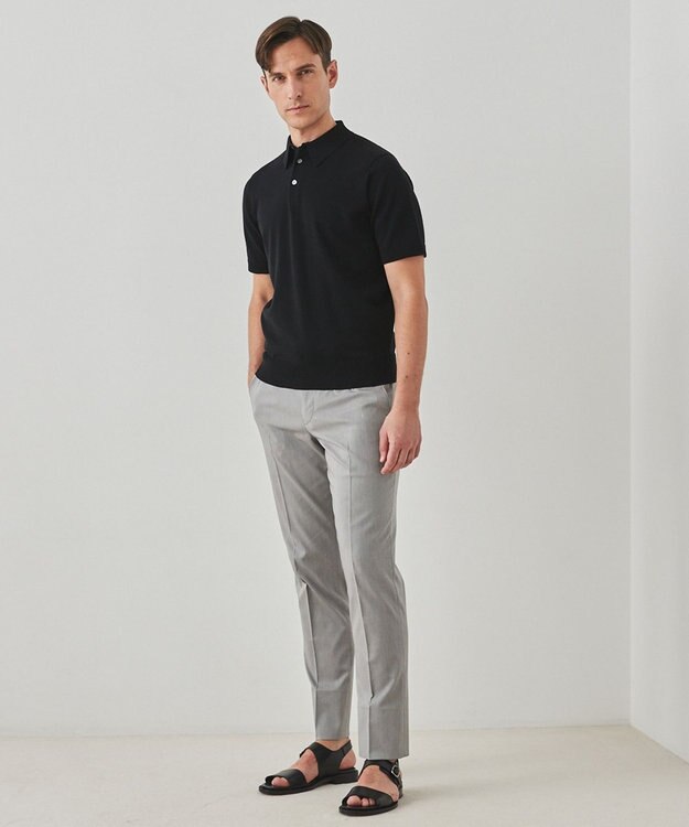 GOTAIRIKU 仕事で着られる綿パン【吸水速乾/ストレッチ/折り目加工】クールマックスコットンパンツ_ノータック（26年モデル） ライトグレー系