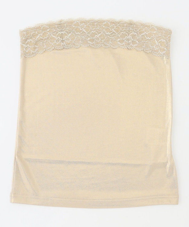 GRACE CONTINENTAL 箔プリントレースベアトップ ベージュ