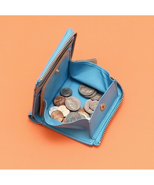 UNBILLION アトランタ ATLANTA / 牛革L字ファスナーミニウォレット ブルー