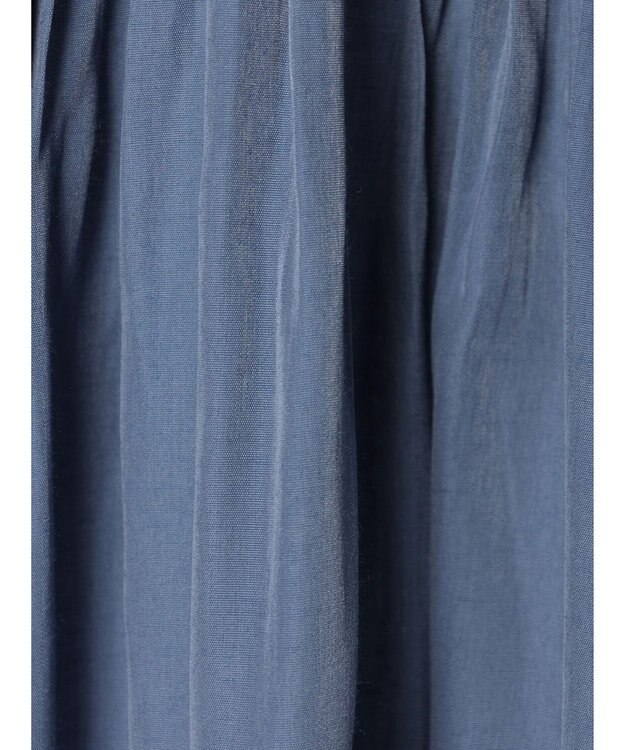 CRAFT STANDARD BOUTIQUE 後リボン切替ギャザーチュニックブラウス Blue