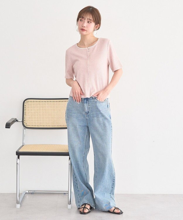 earth music&ecology Tストラップサンダル Black