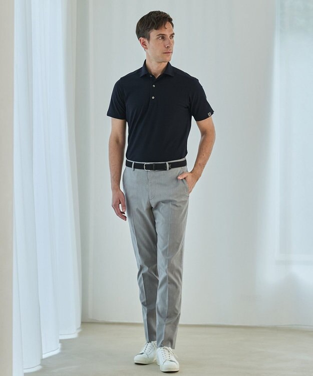 GOTAIRIKU 3年連続売上NO1/キングサイズ登場【仕事で着られる】キレイめ 鹿の子 BIZ ポロシャツ ダークネイビー