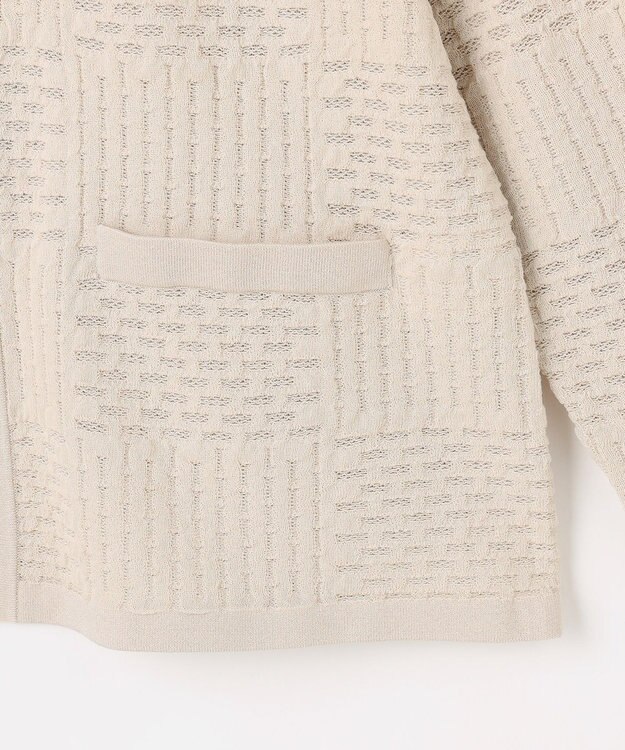 J.PRESS LADIES L ジャガード ニット ジャケット ベージュ系