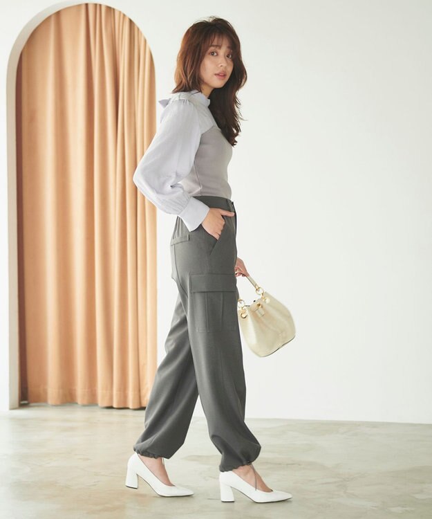 Feroux 【洗える】ビスチェドッキングニット プルオーバー スカイブルー系