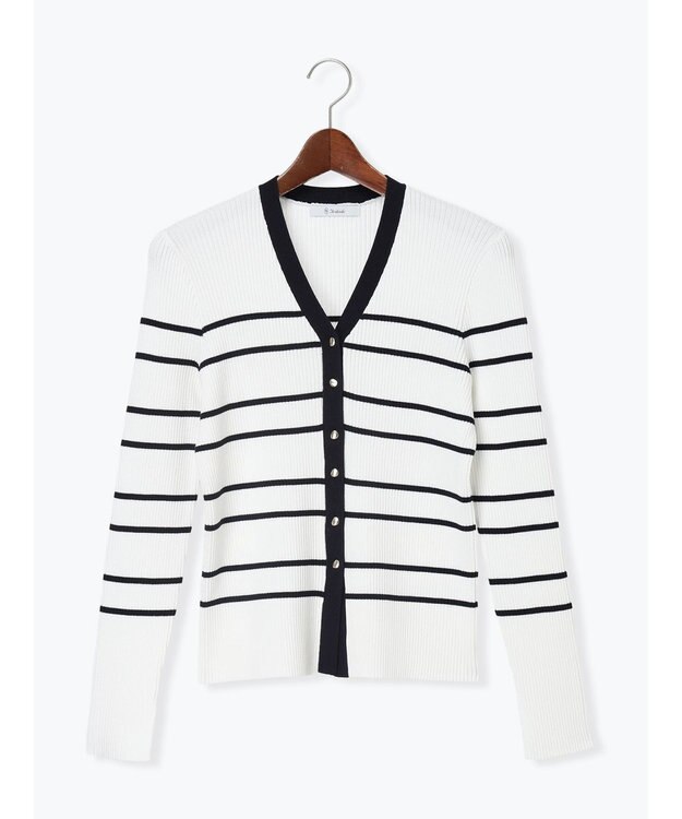 Te chichi リブVネックカーディガン ホワイト