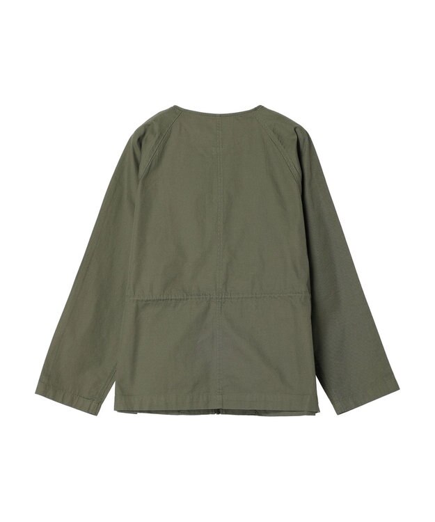 CRAFT STANDARD BOUTIQUE コットンギャバジンノーカラーＺＩＰブルゾン Khaki